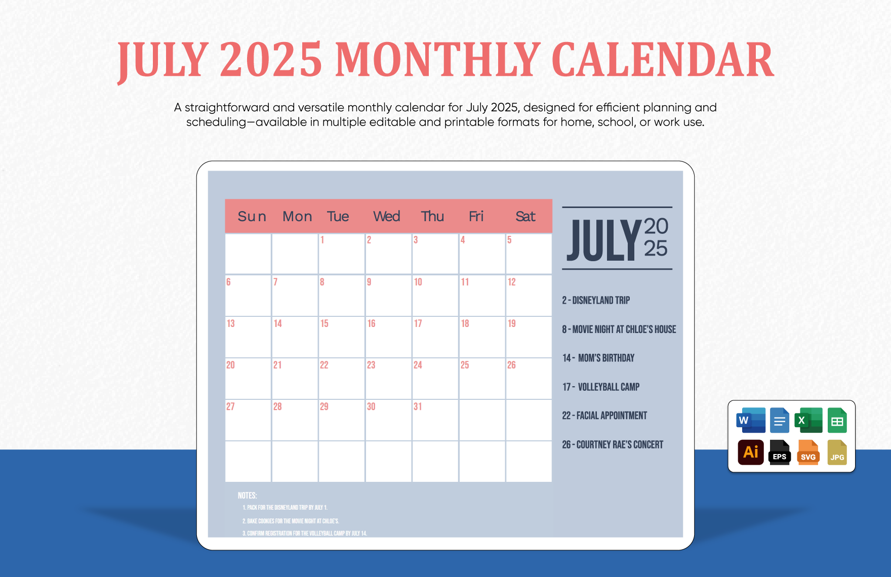 july 2025 monthly calendar template in illustrator word excel svg jpg eps google docs google sheets to download template
