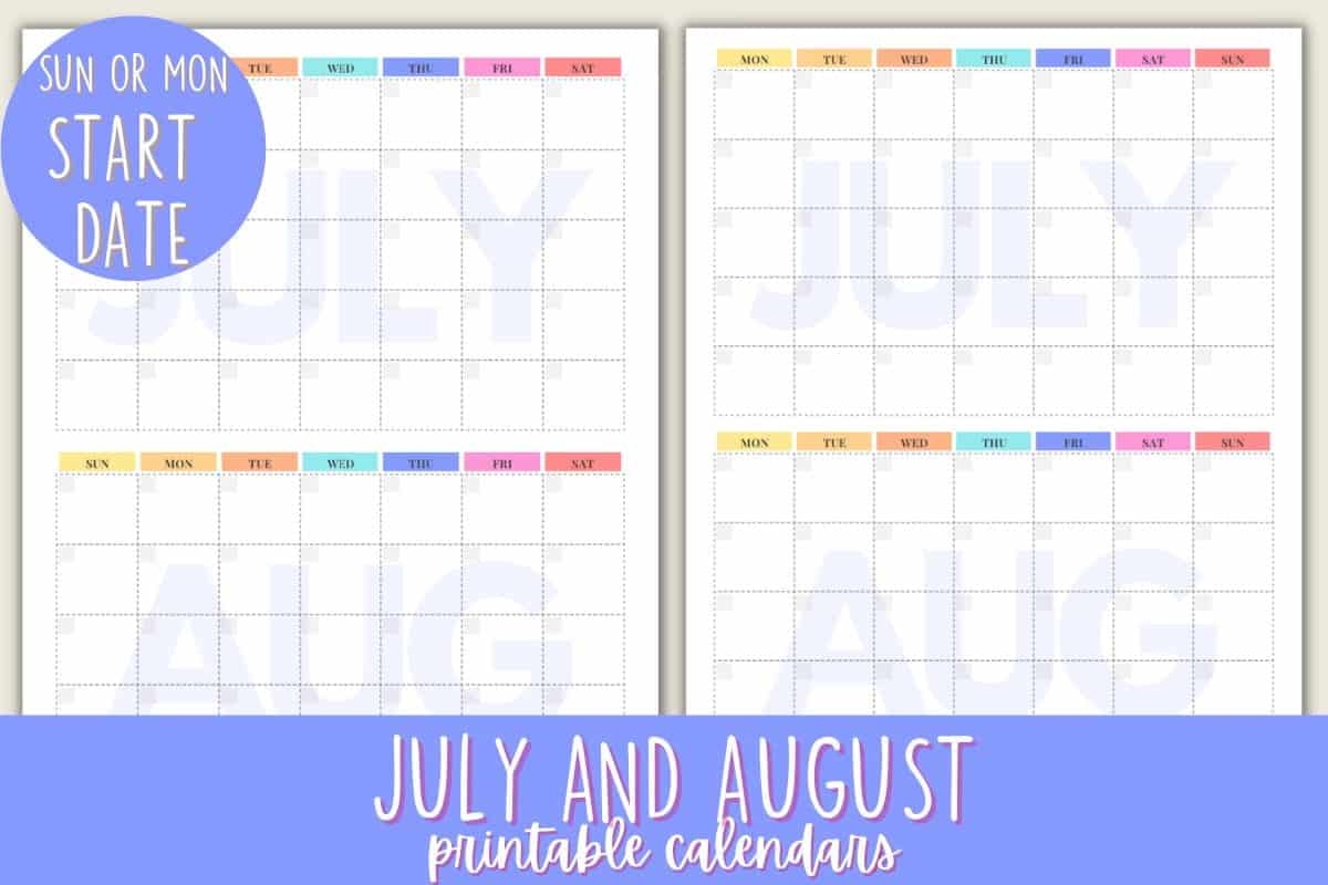 Free Printable School Year Calendars