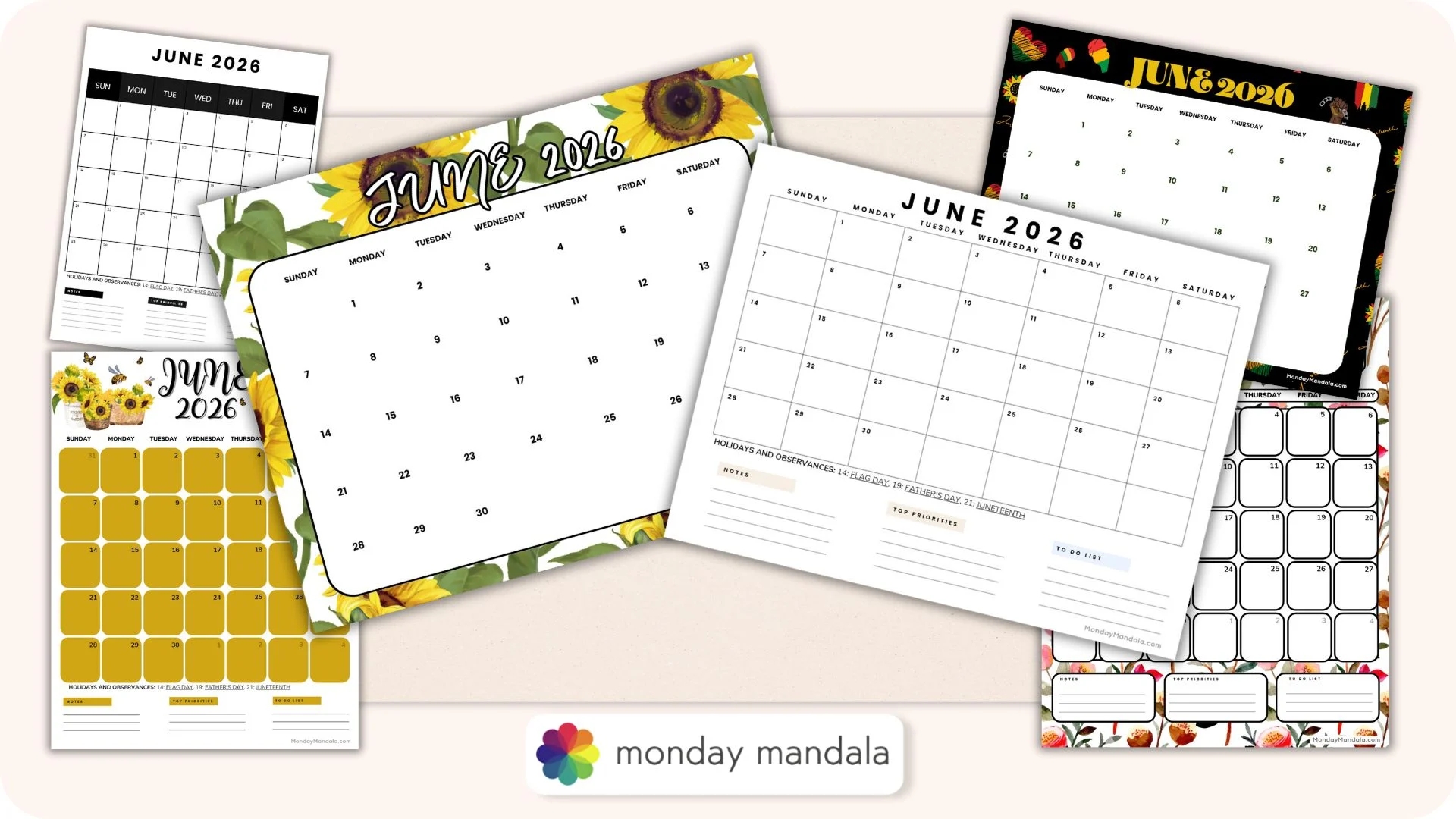 Free Printable Calendars June 2026