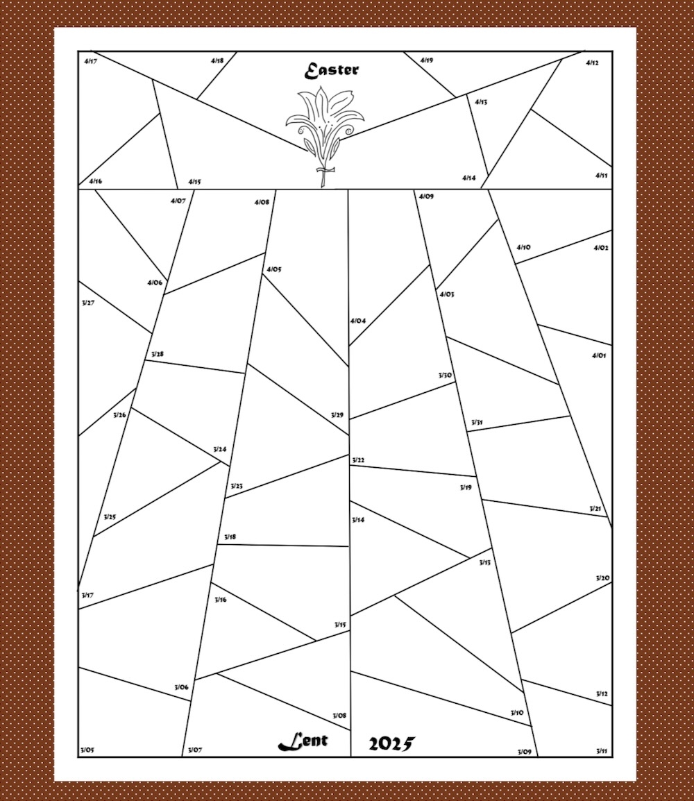 Lent 2025 Calendar Templates Praying In Color