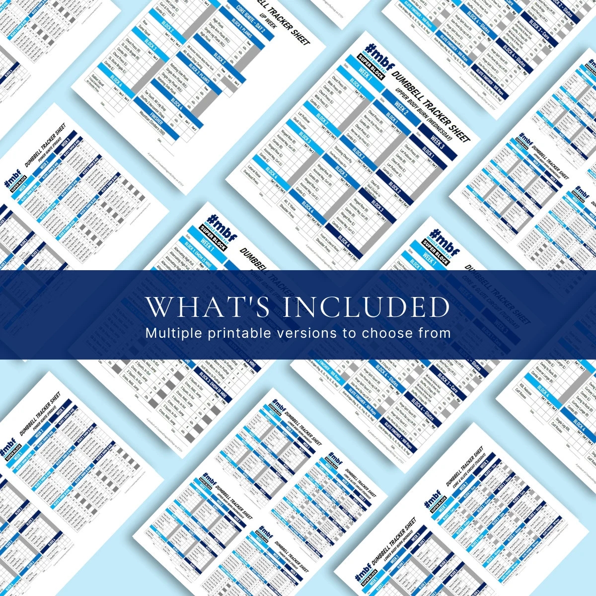 MBF Super Block Dumbbell Tracker Sheets Beachbody Bodi Digital Download Etsy