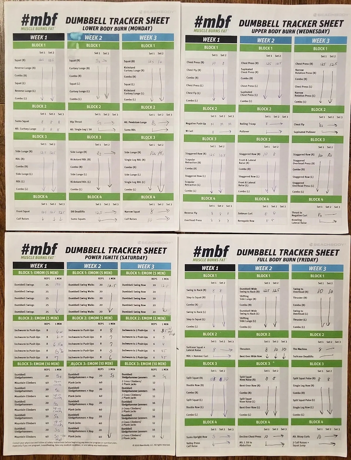 Mbf Workout Calendar