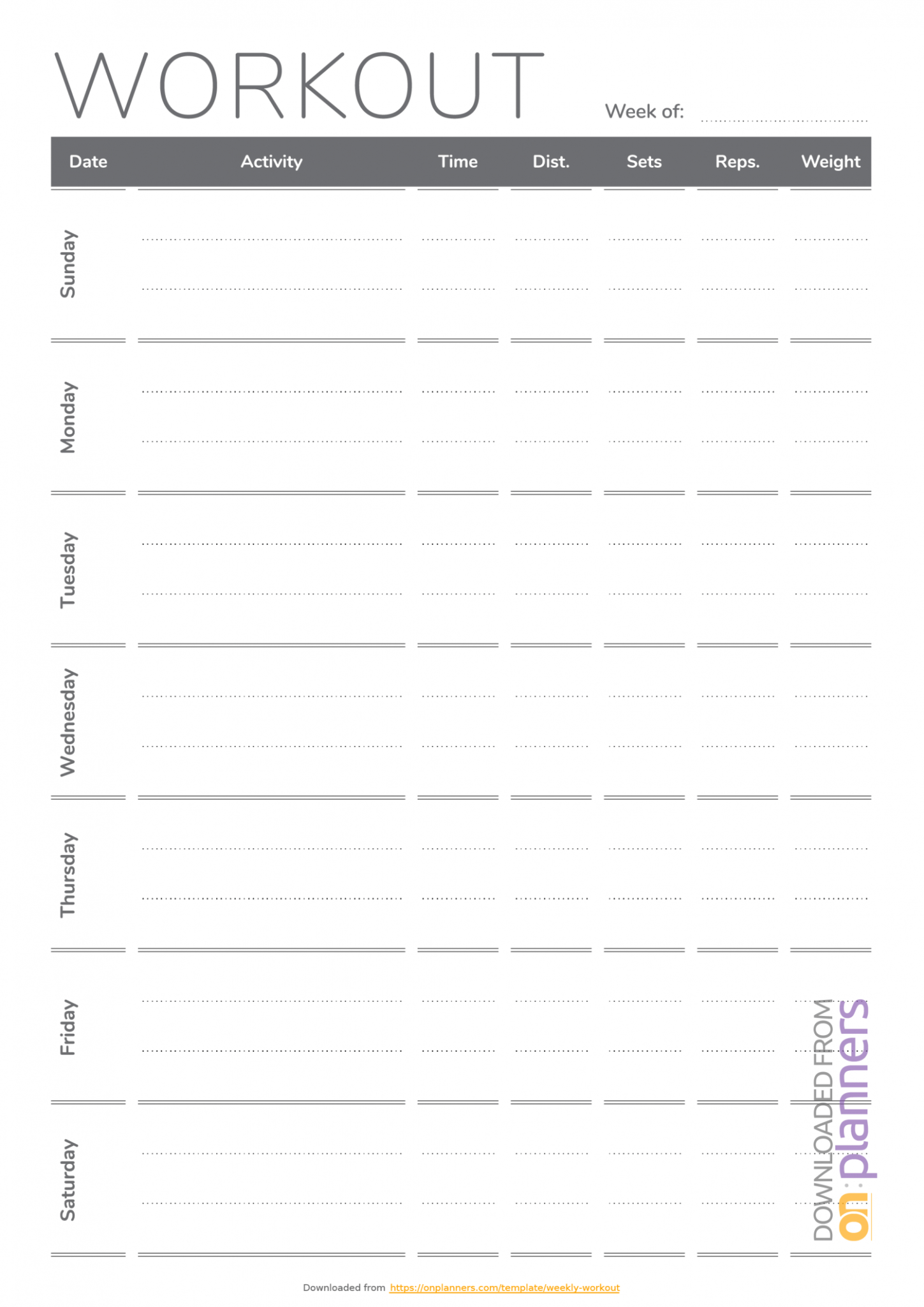 Mbf Workout Calendar