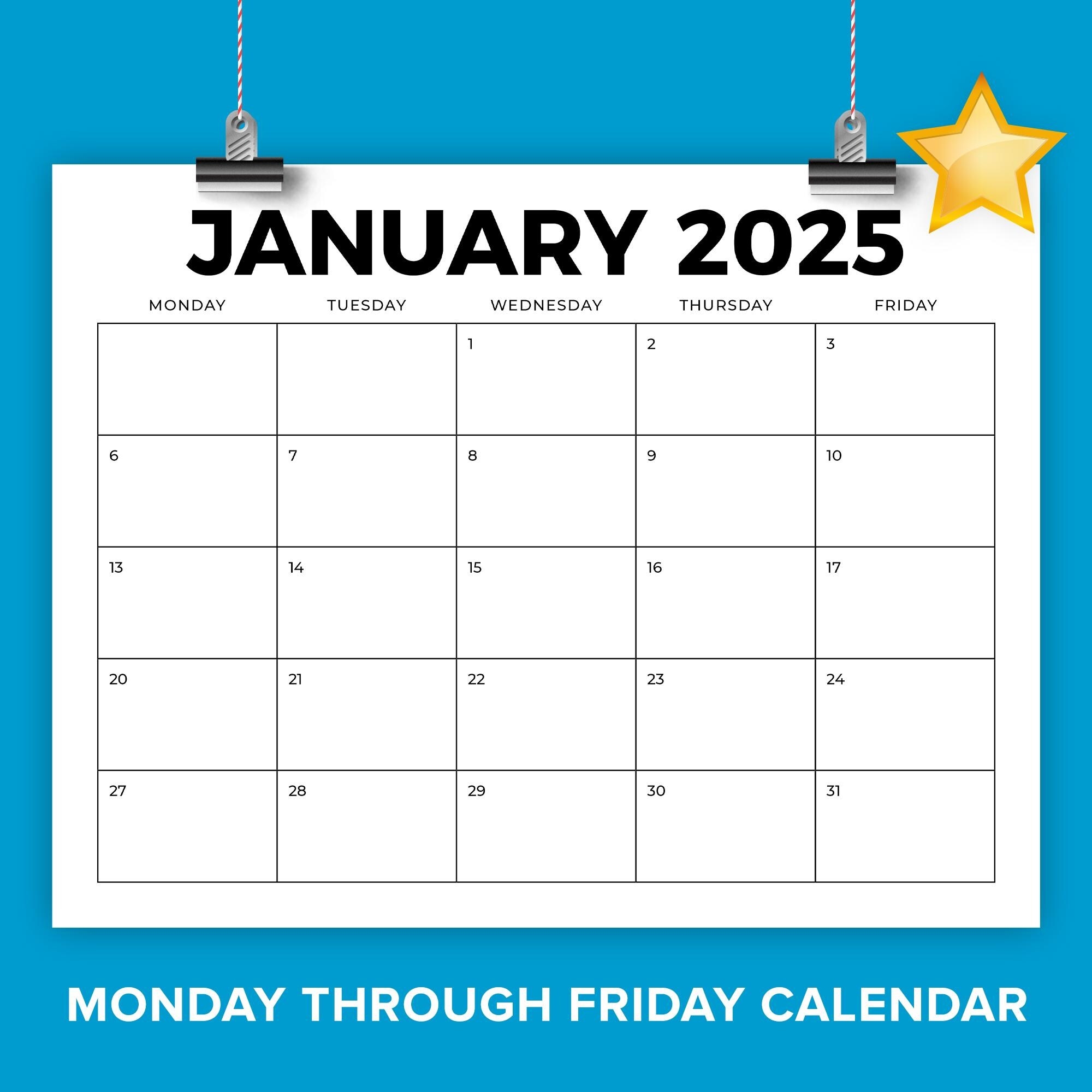 monday friday calendars 2025 etsy