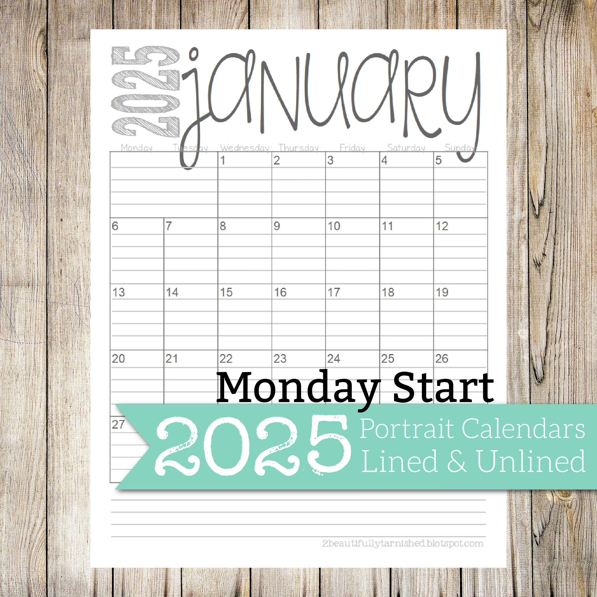 monday friday calendars 2025 etsy