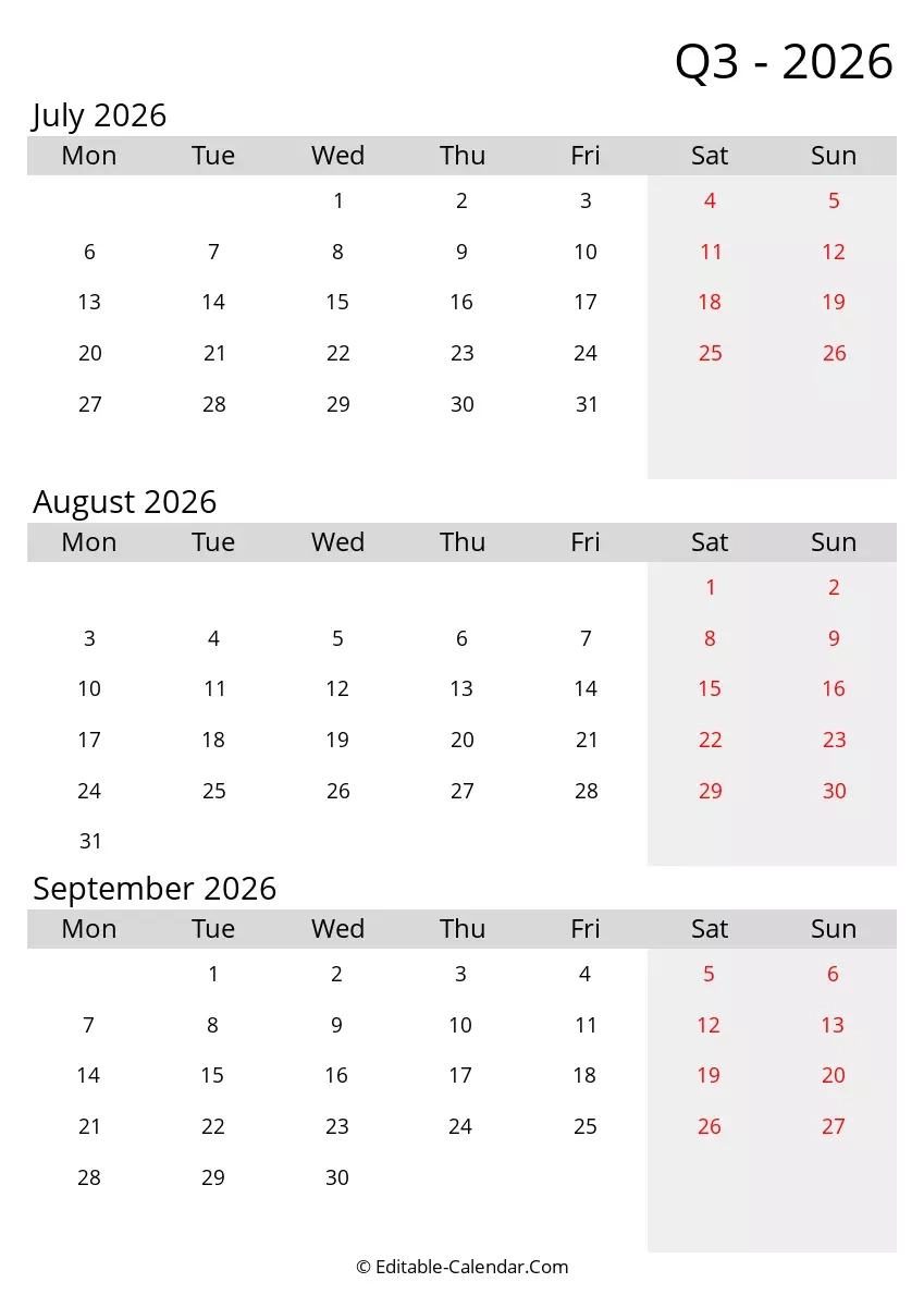 Printable August And September Calendar 2026