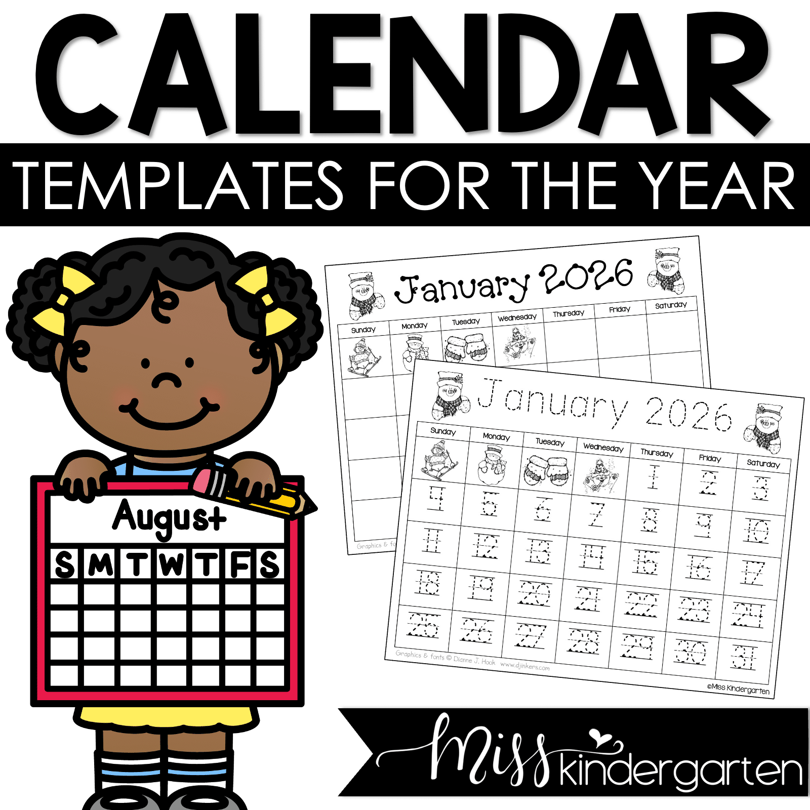 Calendar For Kindergarten Printable