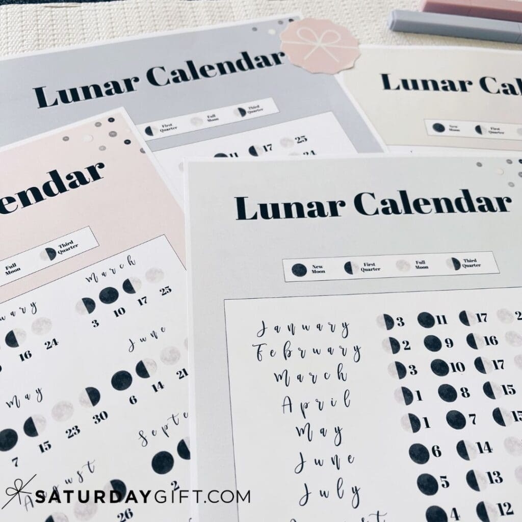 Moon Calendar Printable