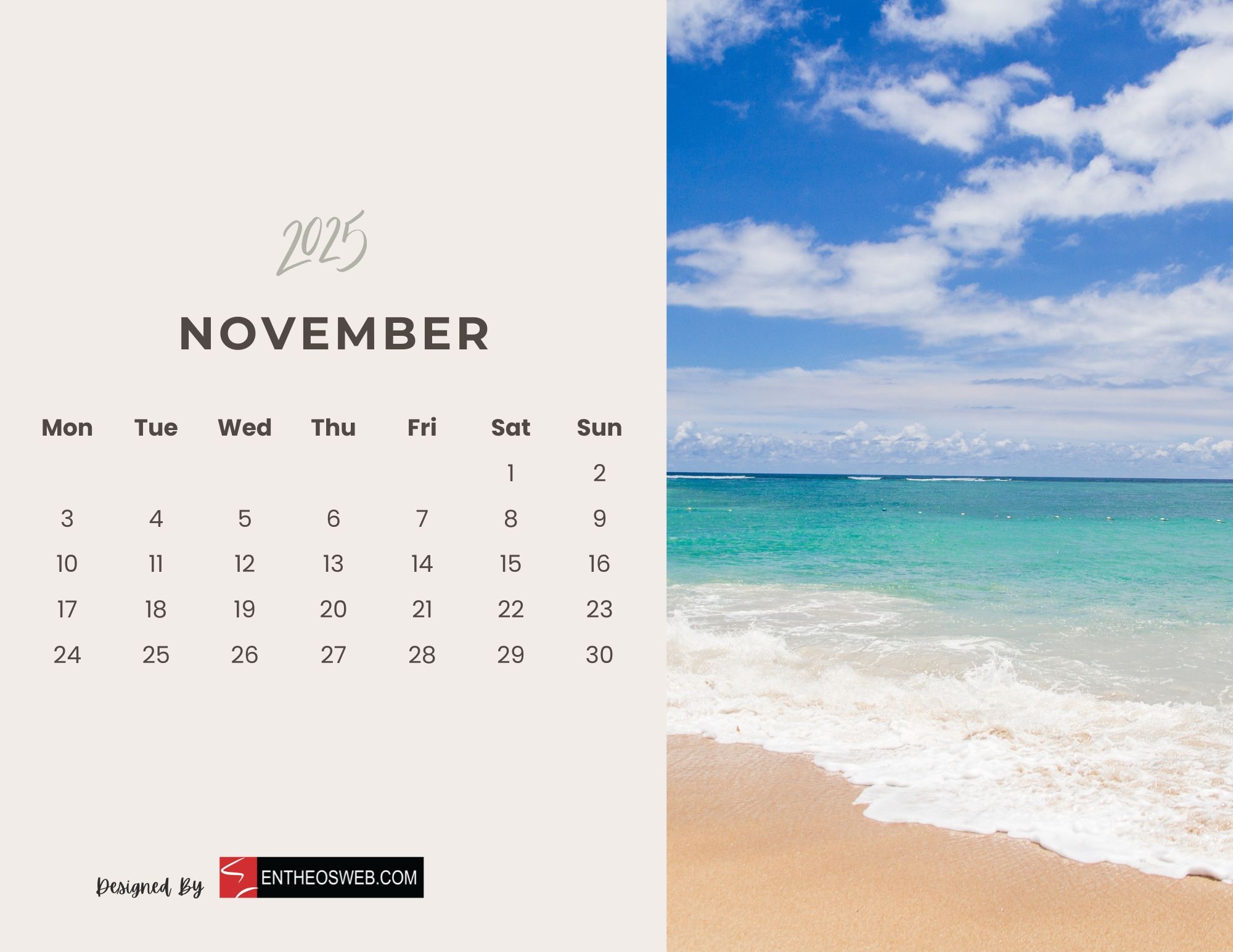 November 2025 Calendar Printables EntheosWeb