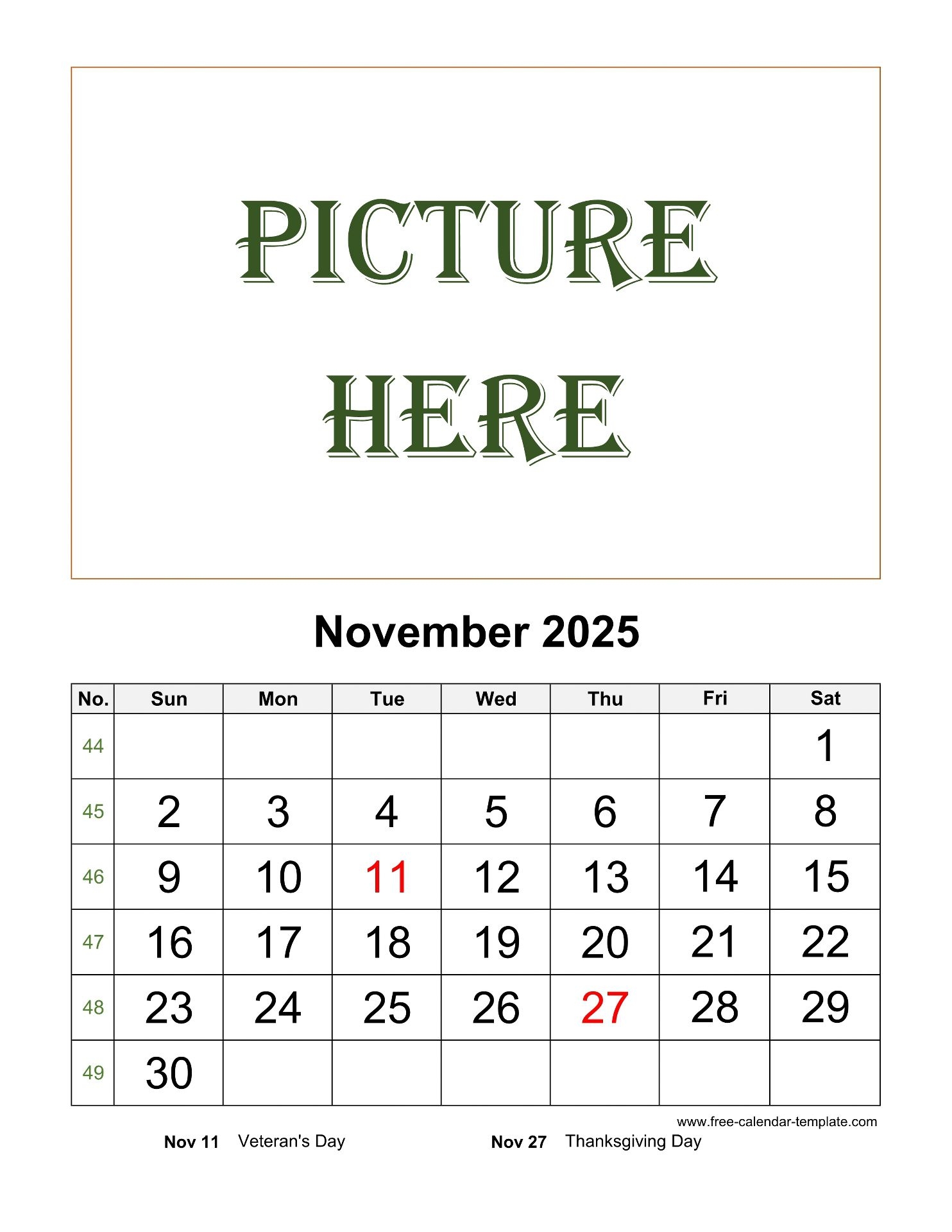 November 2025 Calendar Printable In Word November 2025 Calendar Printable In Word