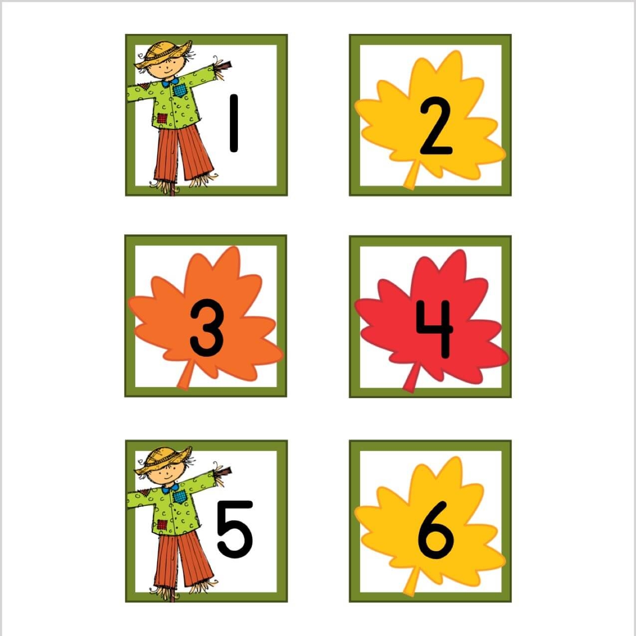 November Fall Leaves Calendar Numbers Kinder Craze