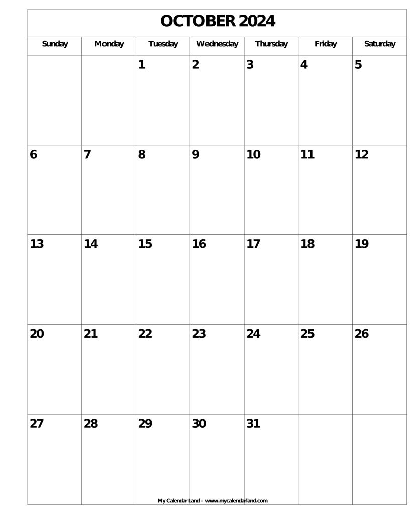 Printable Calendar For October?