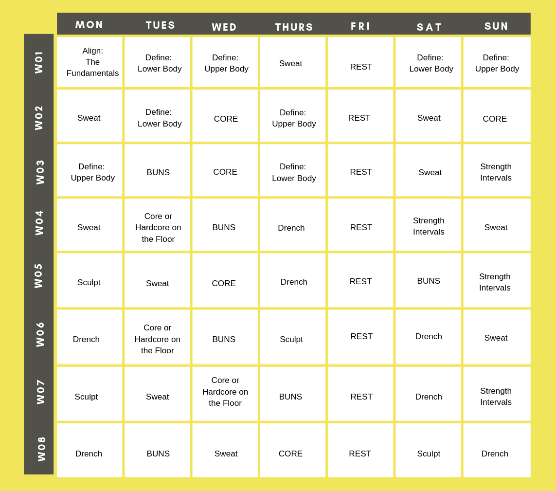 PiYo Calendar Full Schedule Workout List Ultimate Guide