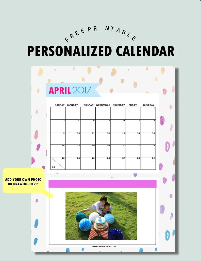Pretty FREE Printable Calendars For April 2017 
