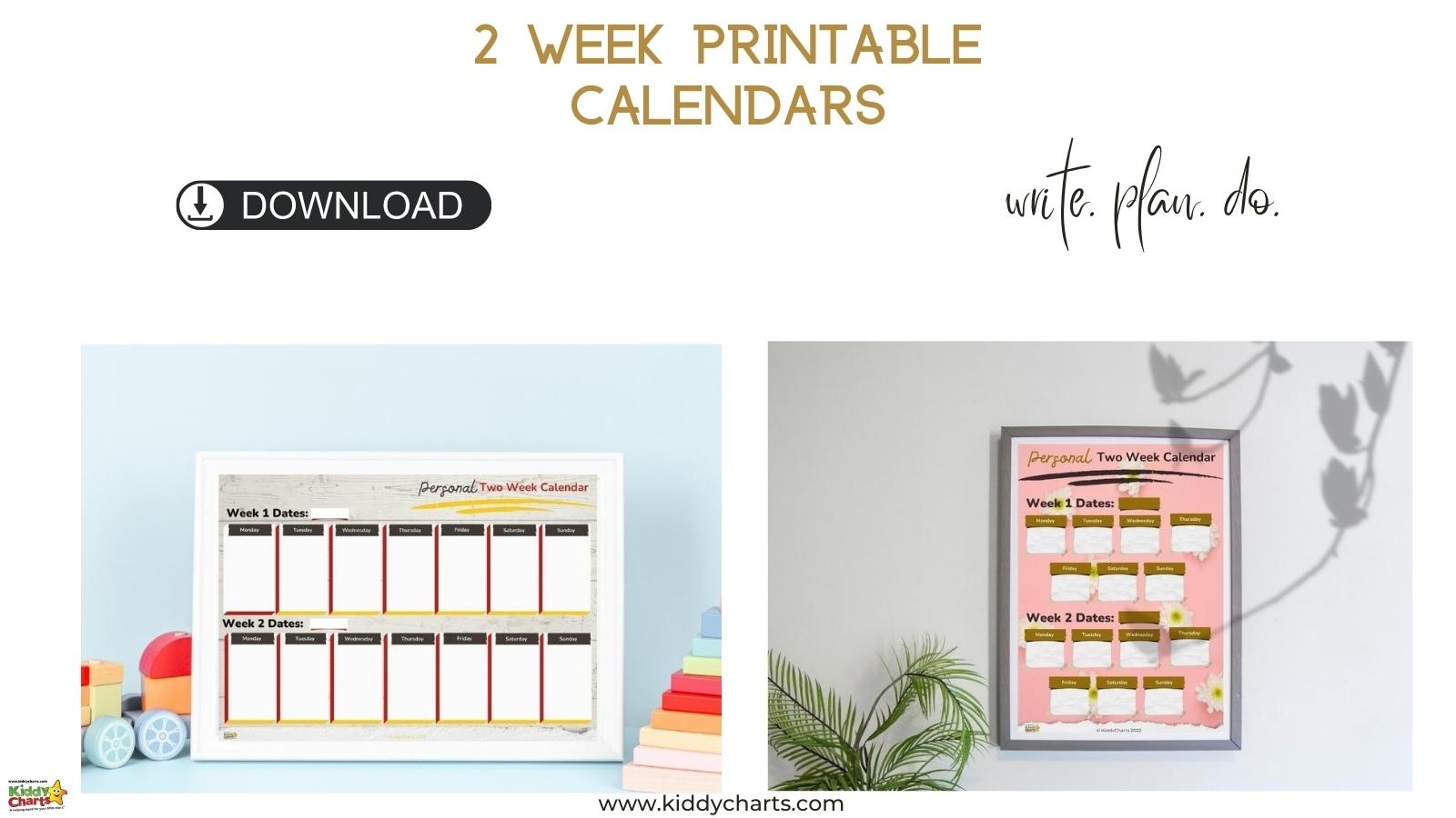 Printable 2 Week Calendar Template To Organise Your Life