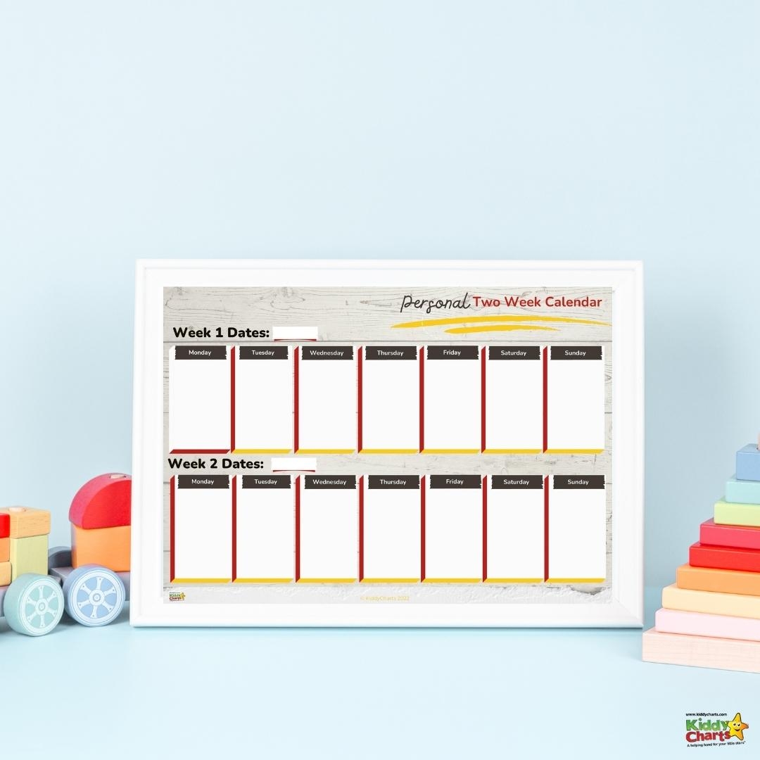 2 Week Calendar Printable