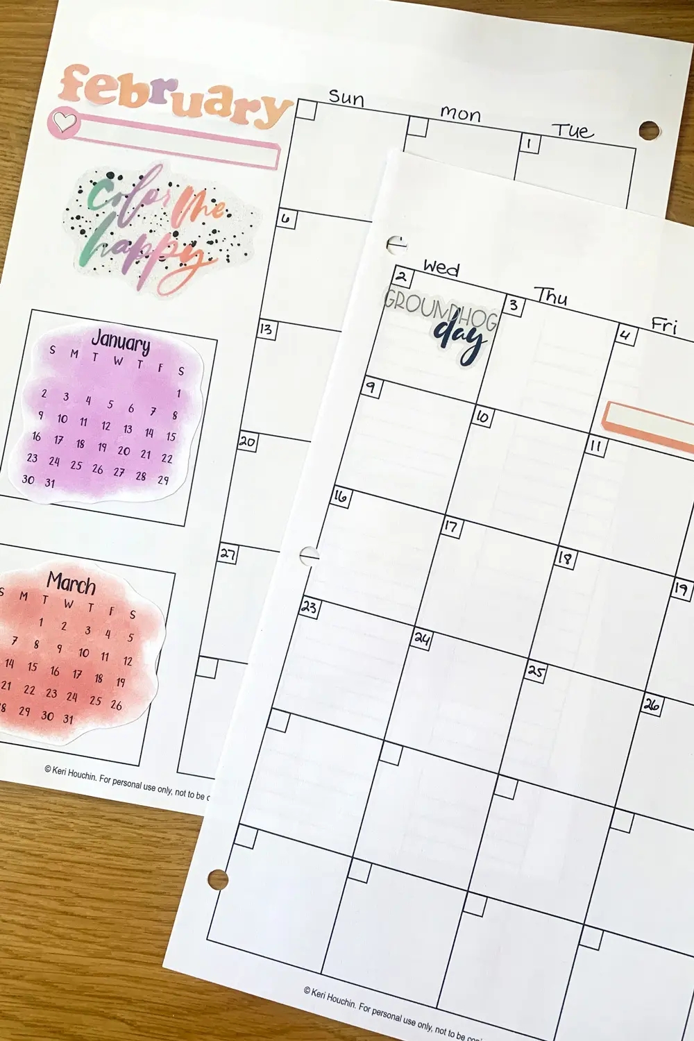 printable blank monthly planner pages