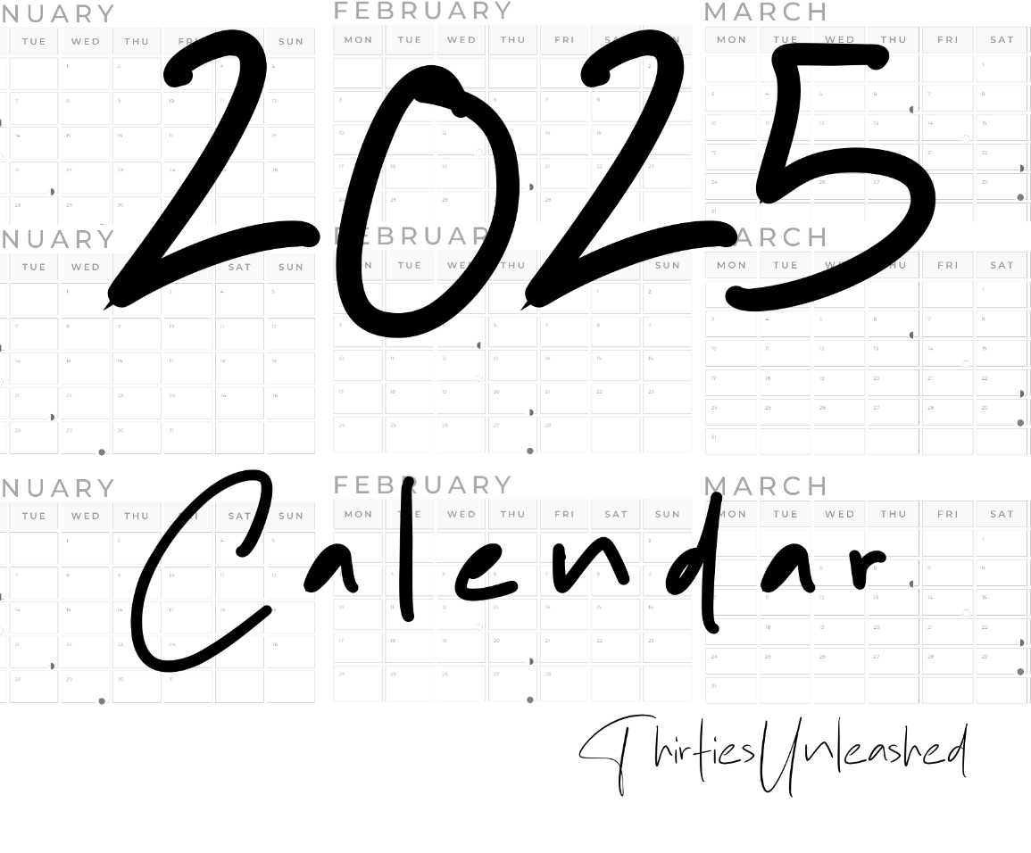 Printable Calendar 2025 With Moon Phases Happy New Year 