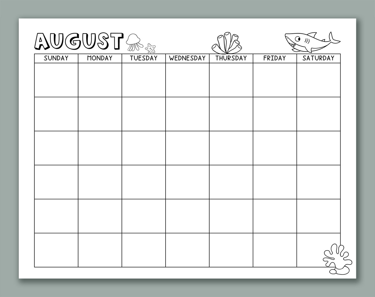 Printable Calendar For Kids 2025 2024 And Undated Versions Included
