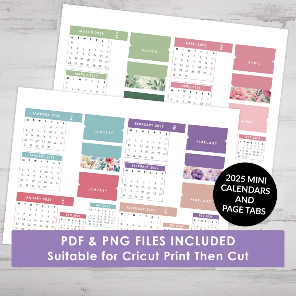 Small Monthly Printable Calendar 2025