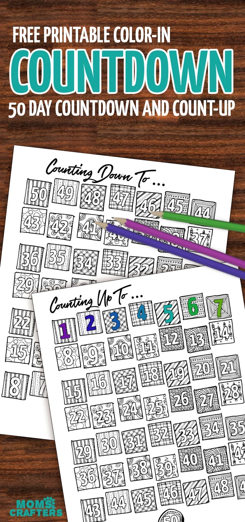 Printable Countdown Calendar And Progress Tracker Color in Moms And Crafters
