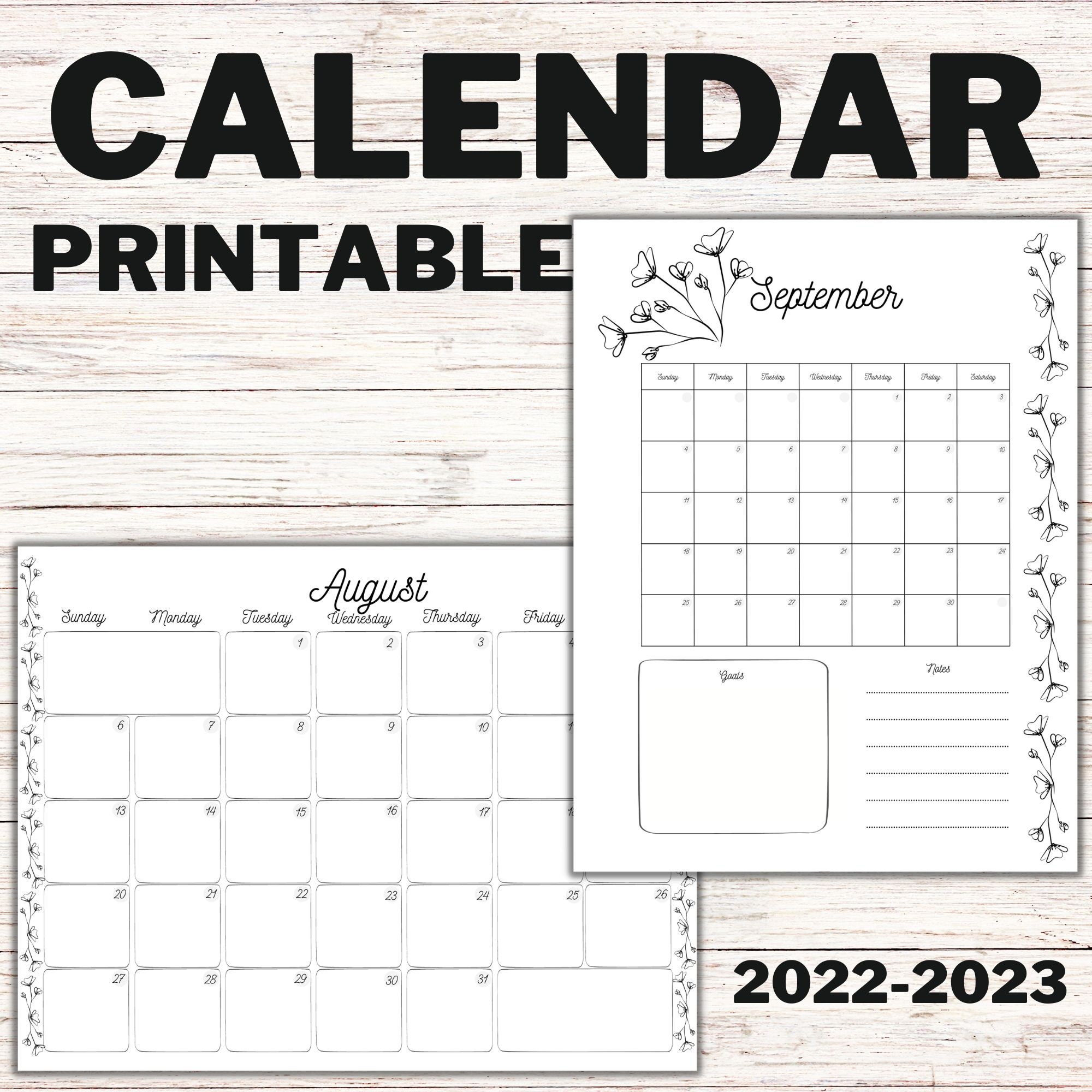 Printable Dated Calendars Sept 2022 August 2023 Made By Teachers