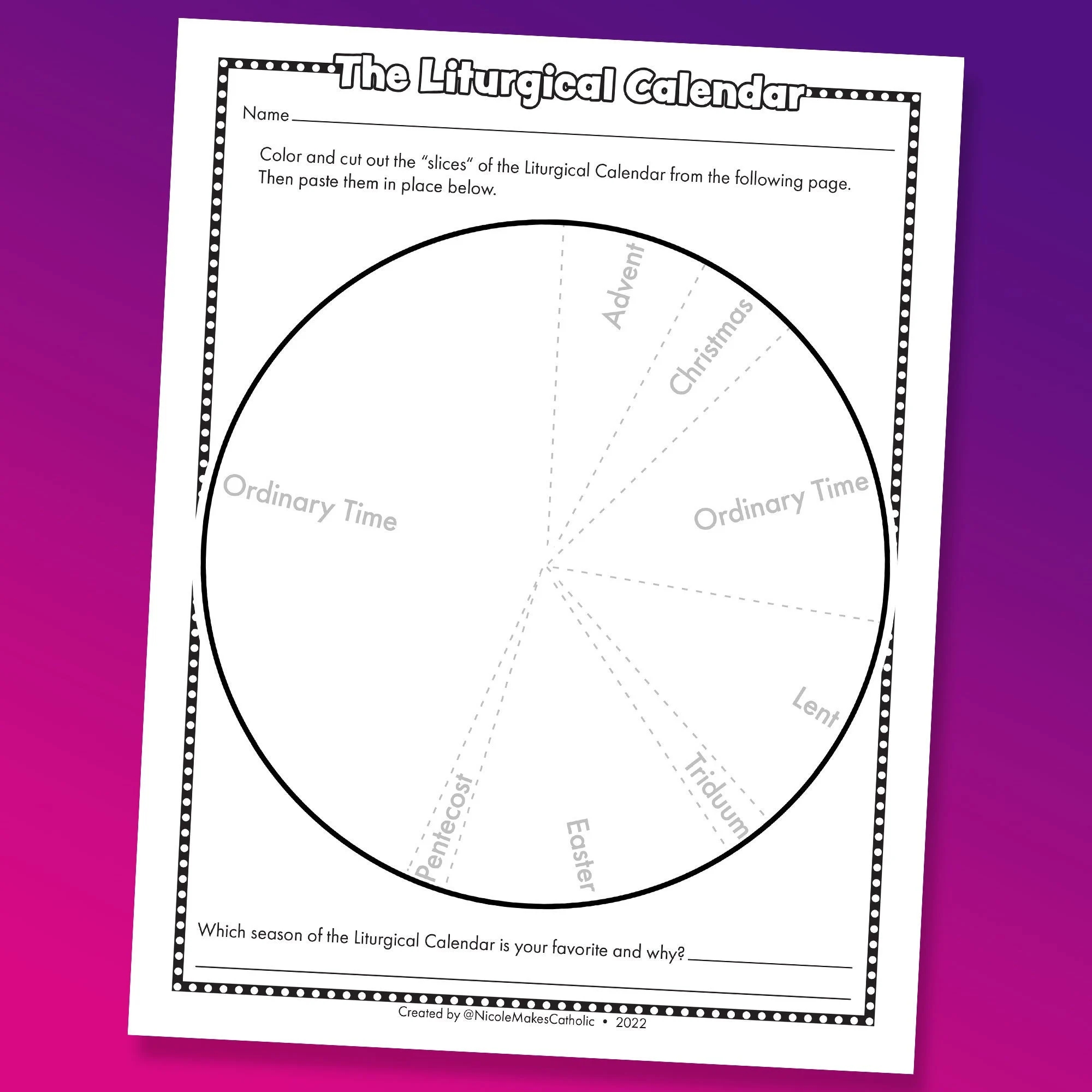 Printable Liturgical Calendar