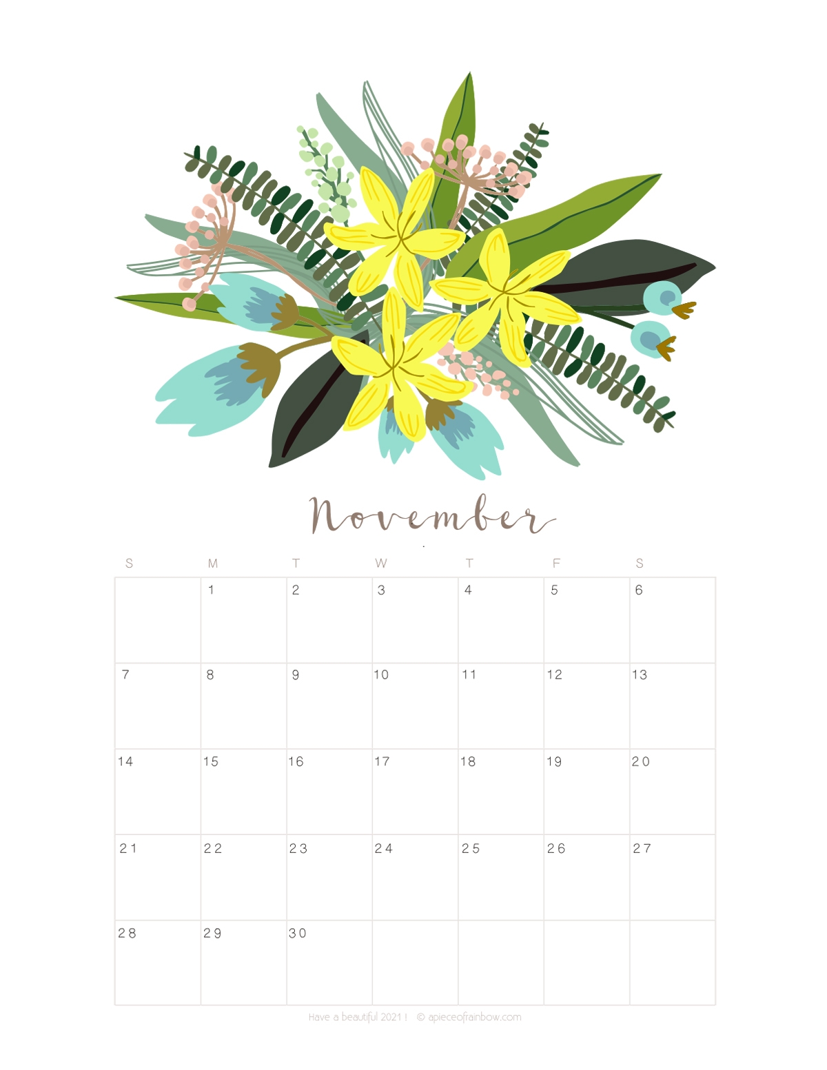 printable november 2021 calendar monthly planner 2 designs flowers modern a piece of rainbow printable november 2021 calendar monthly planner 2 designs flowers modern a piece of rainbow