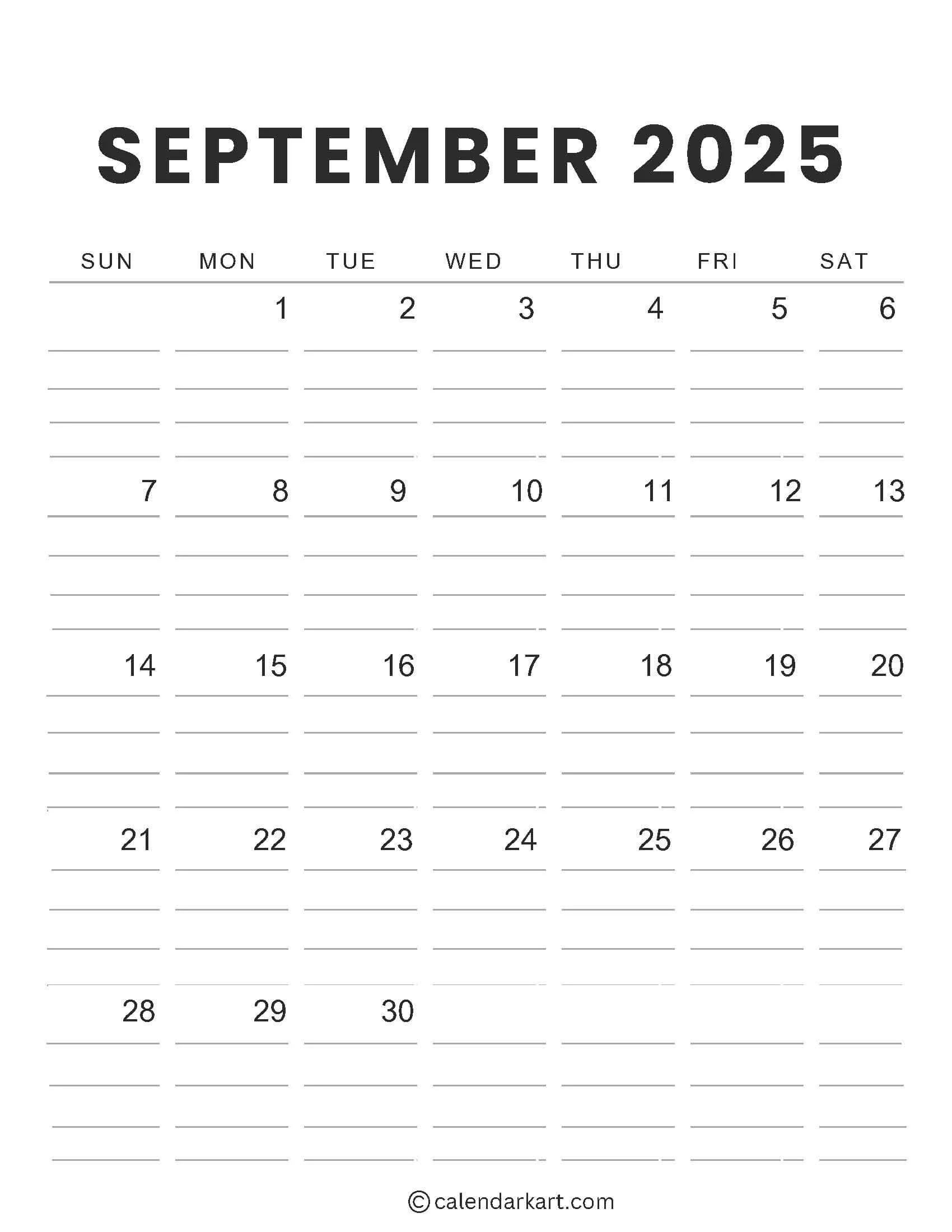 Printable September 2025 Calendar With Holidays Calendarkart Printable September 2025 Calendar With Holidays Calendarkart
