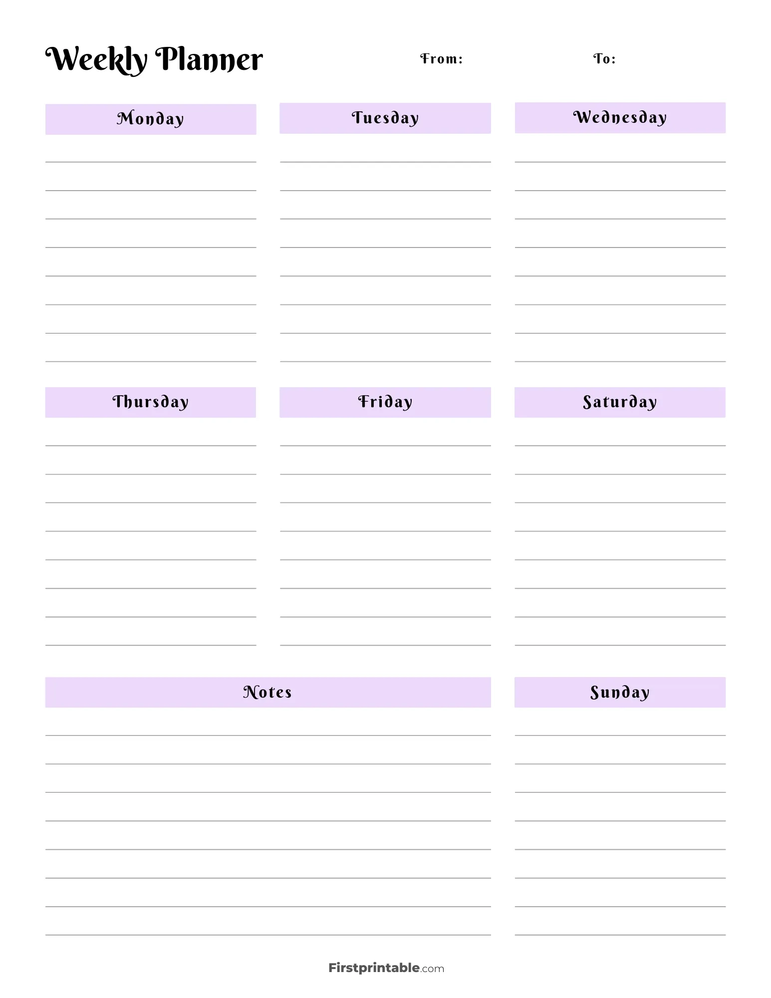 Printable Weekly Calendar Planner Free Templates Printable Weekly Calendar Planner Free Templates