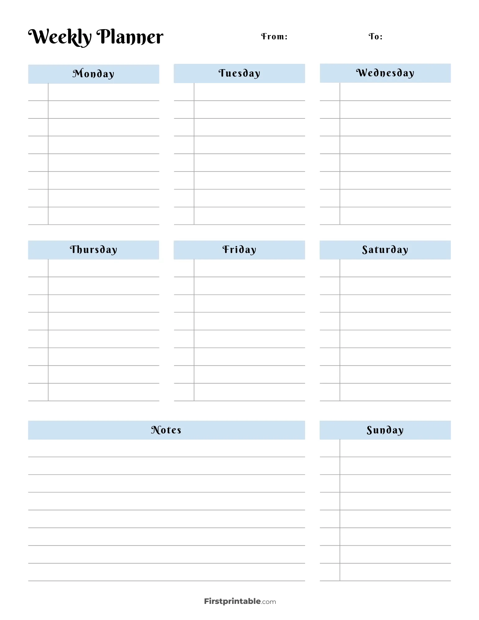 Printable Weekly Calendar Planner Free Templates Printable Weekly Calendar Planner Free Templates
