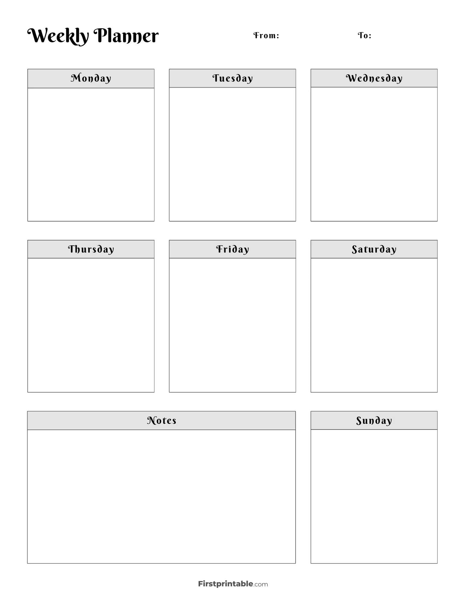 Printable Weekly Calendar U0026 Planner Free Templates