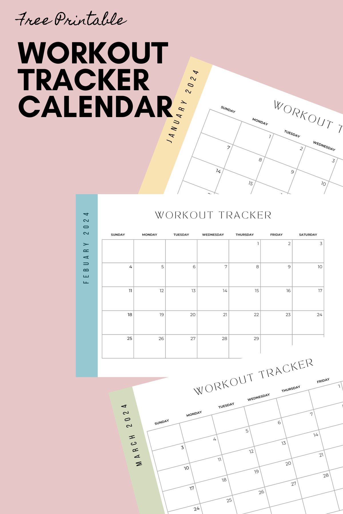 printable workout tracker calendar alice and lois
