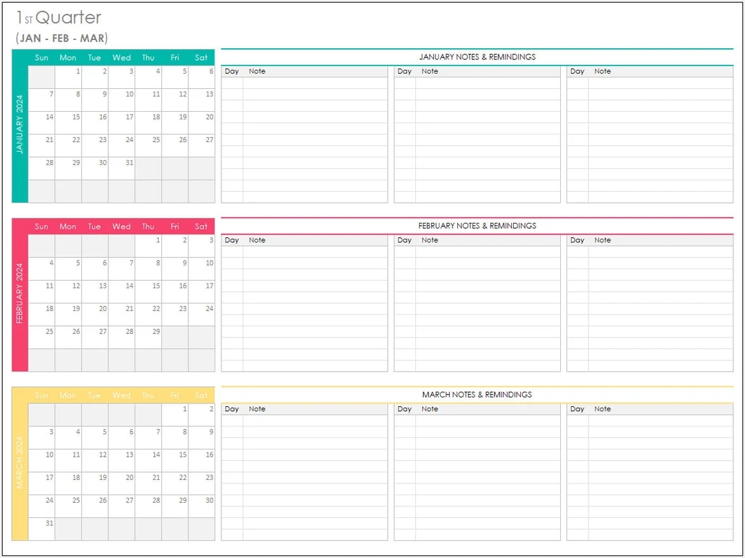 Quarterly Calendar 2025 Excel Template Q4 2025 Planner Excel Spreadsheet Three month Overview Excel Template Excel Quarterly Organizer Etsy