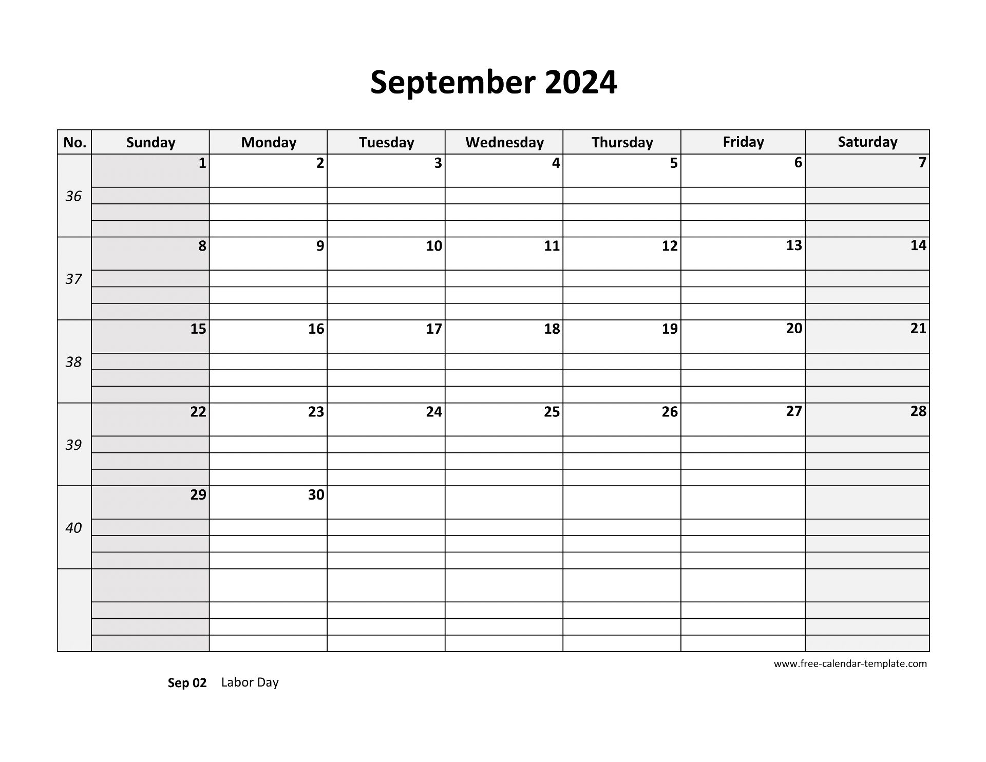 September 2024 Calendar Free Printable With Grid Lines Designed horizontal Free calendar template September 2024 Calendar Free Printable With Grid Lines Designed horizontal Free calendar template