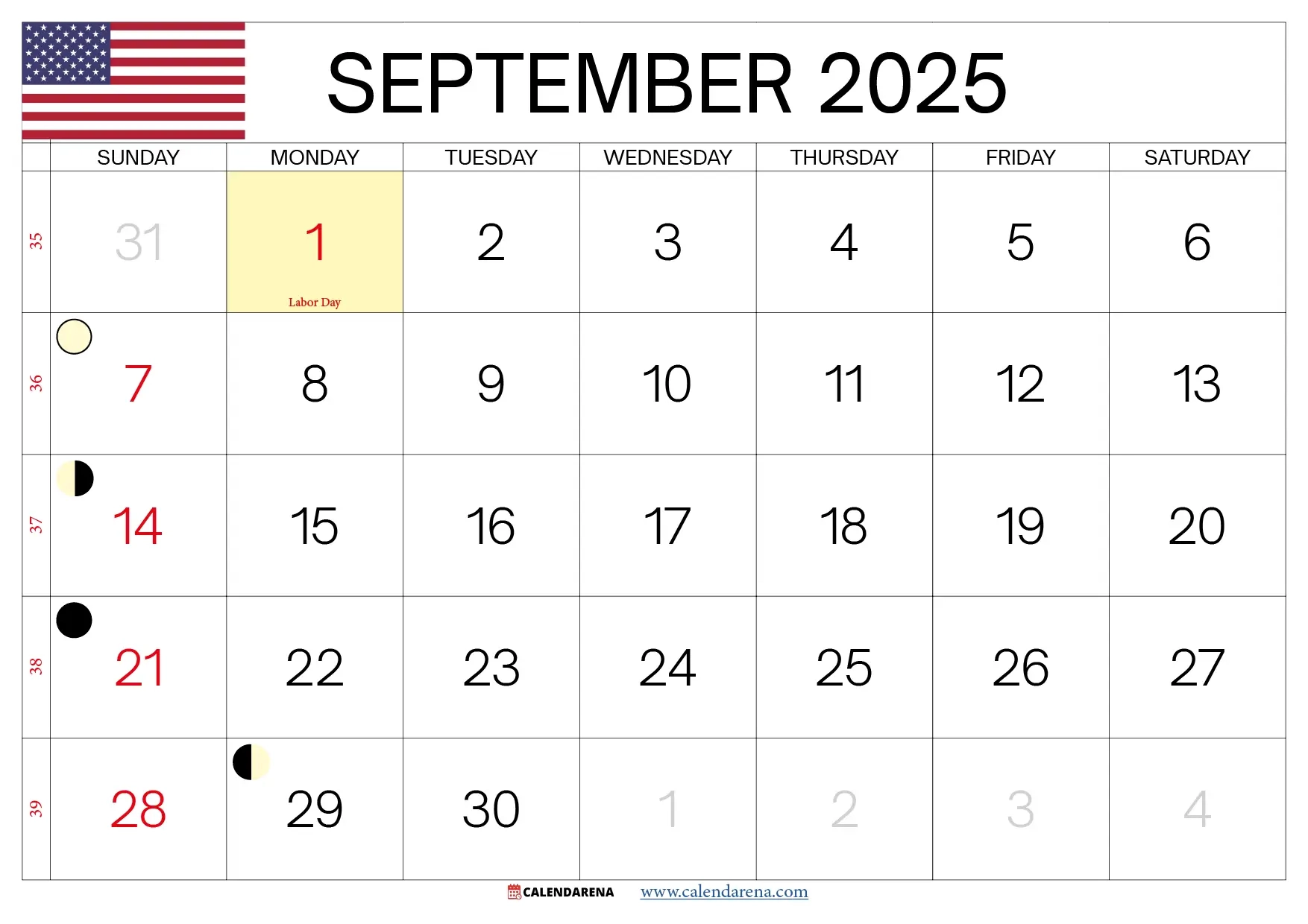 September 2025 Blank Printable Calendar