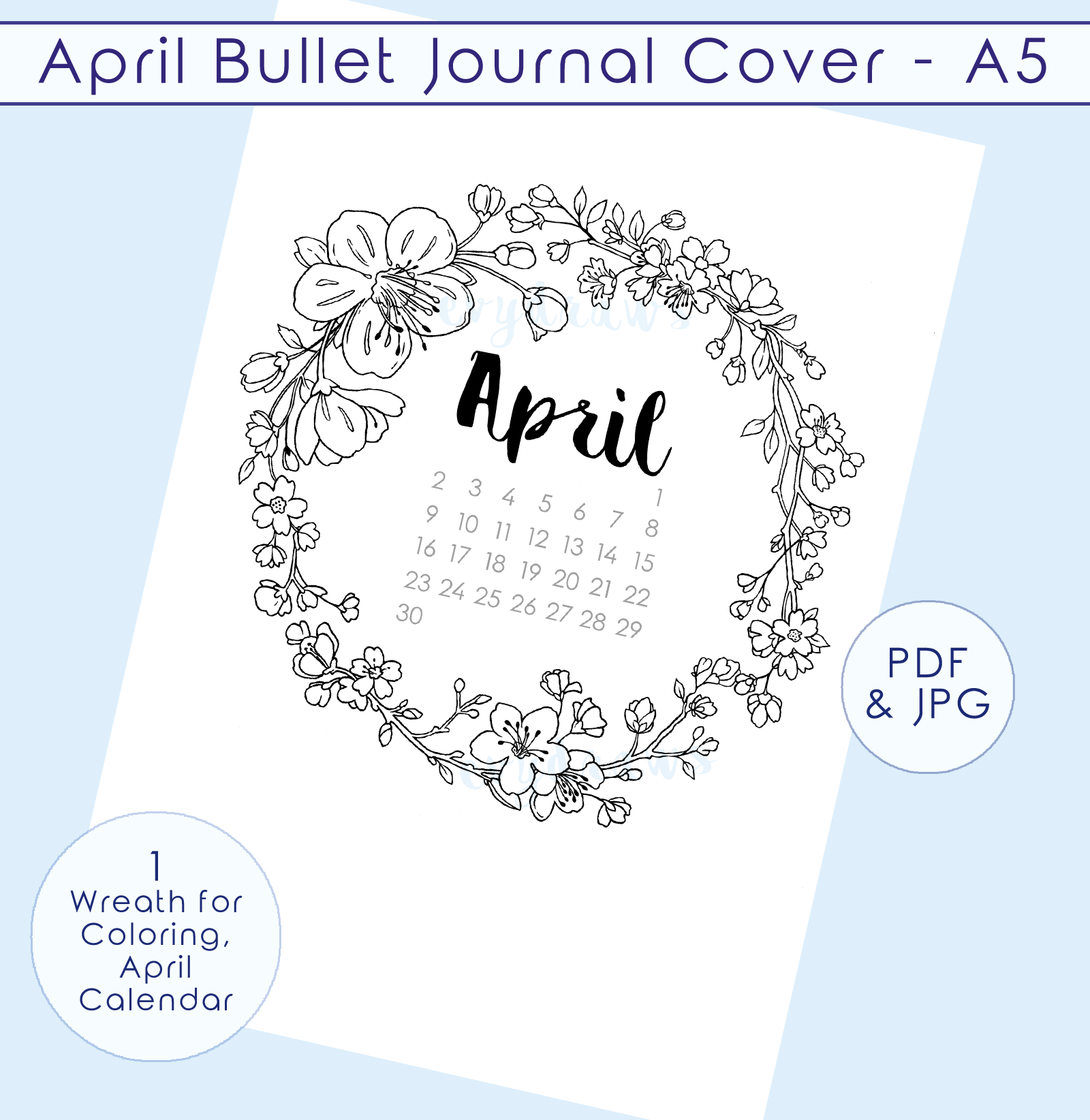 Bujo Calendar Printable 5 X 8