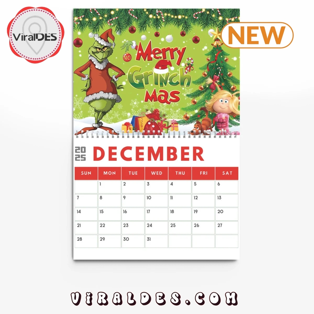 Printable Calendar December 2025 Christmas