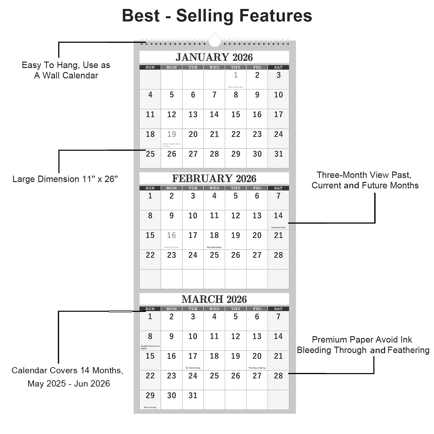 Wall Calendar 2023 2024 Apr 2023 July 2024 3 Month Calendar Vertical Display 3 Month Wall Calendar 2023 2024 27 9 X 66 Cm Large Monthly Calendar Lay Flat Blocks Perfect For Planning Amazon de Stationery Office Supplies