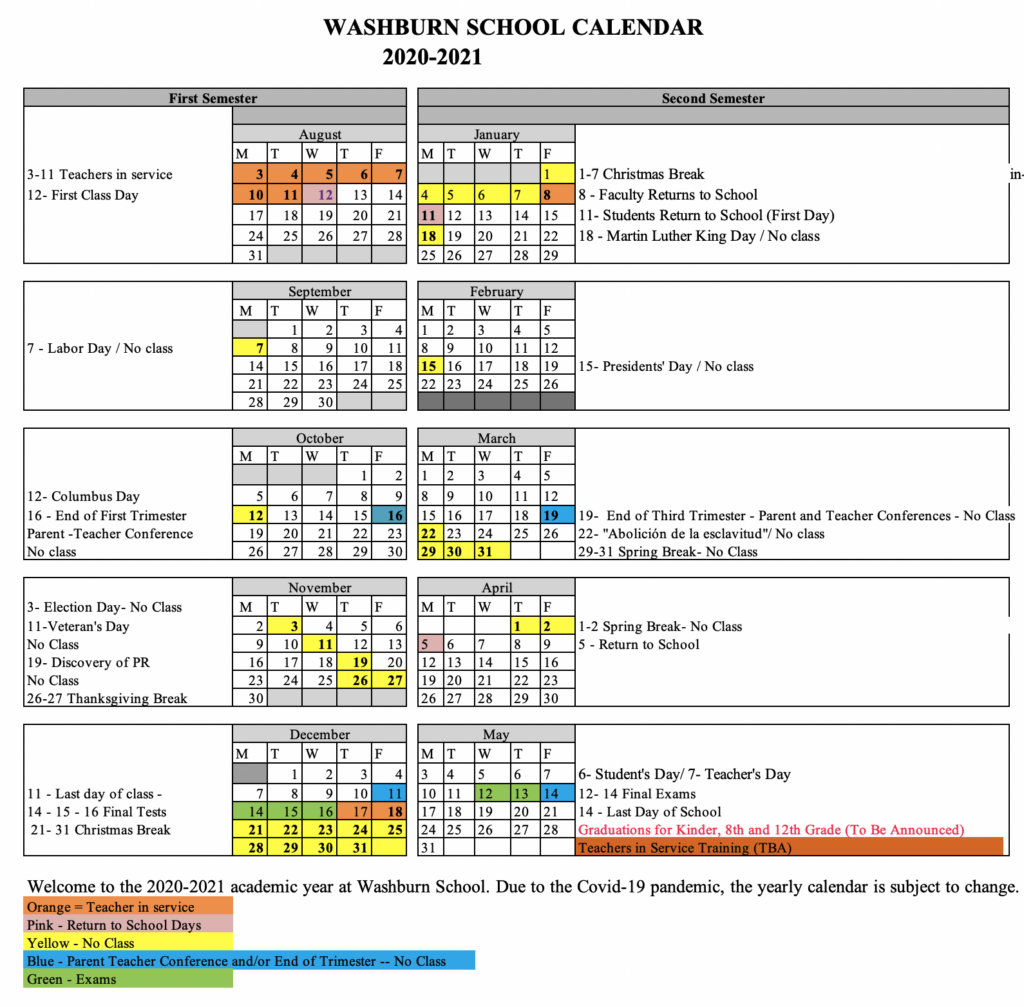 Washburn University Academic Calendar
