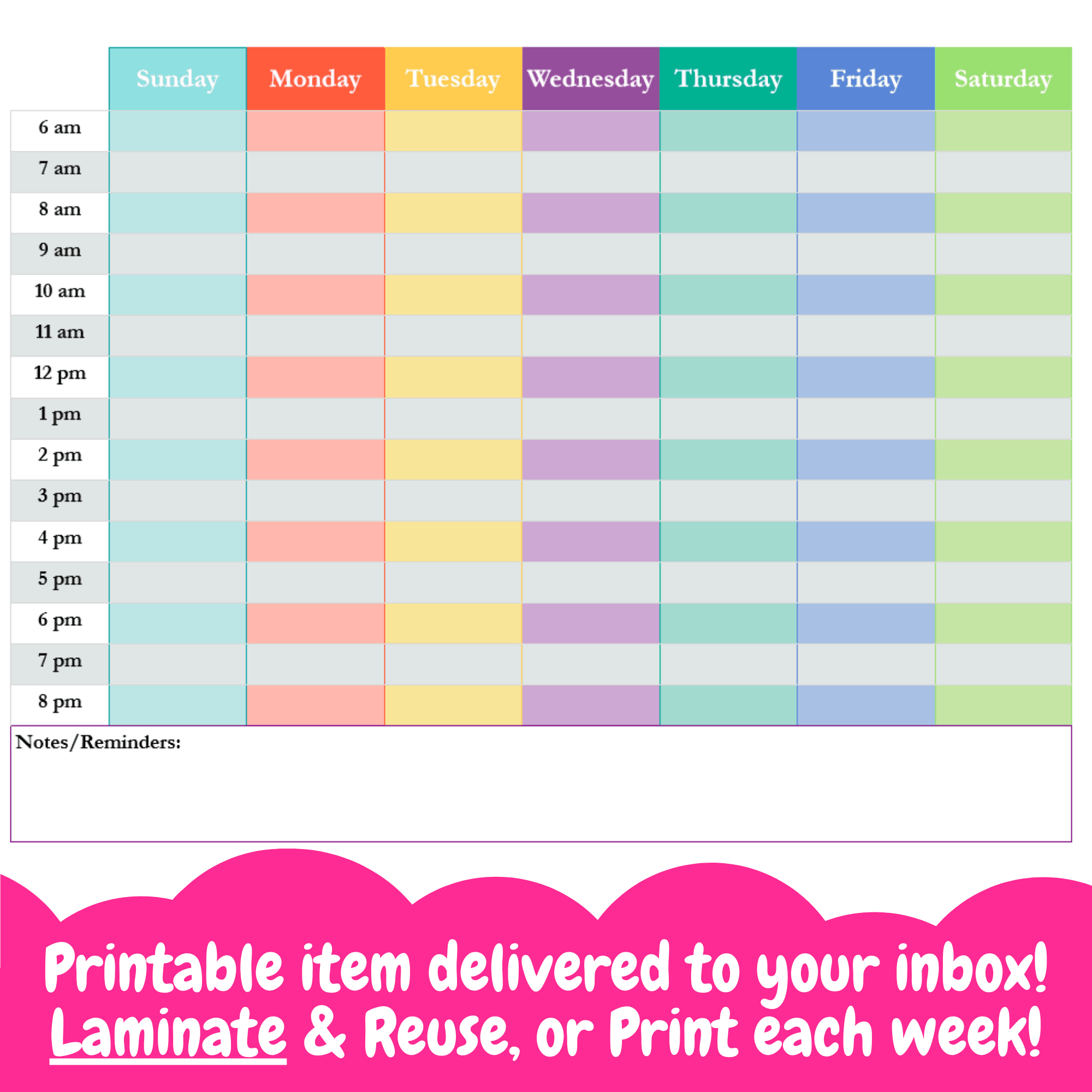 Printable Family Schedule Calendar