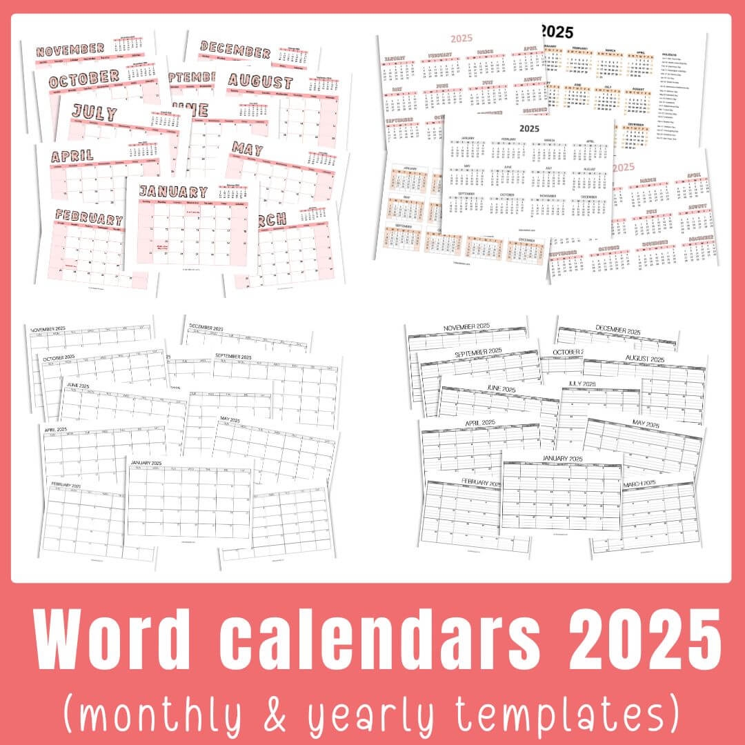 Free Printable Calendar 2025 Monthly Word Free Printable Calendar 2025 Monthly Word