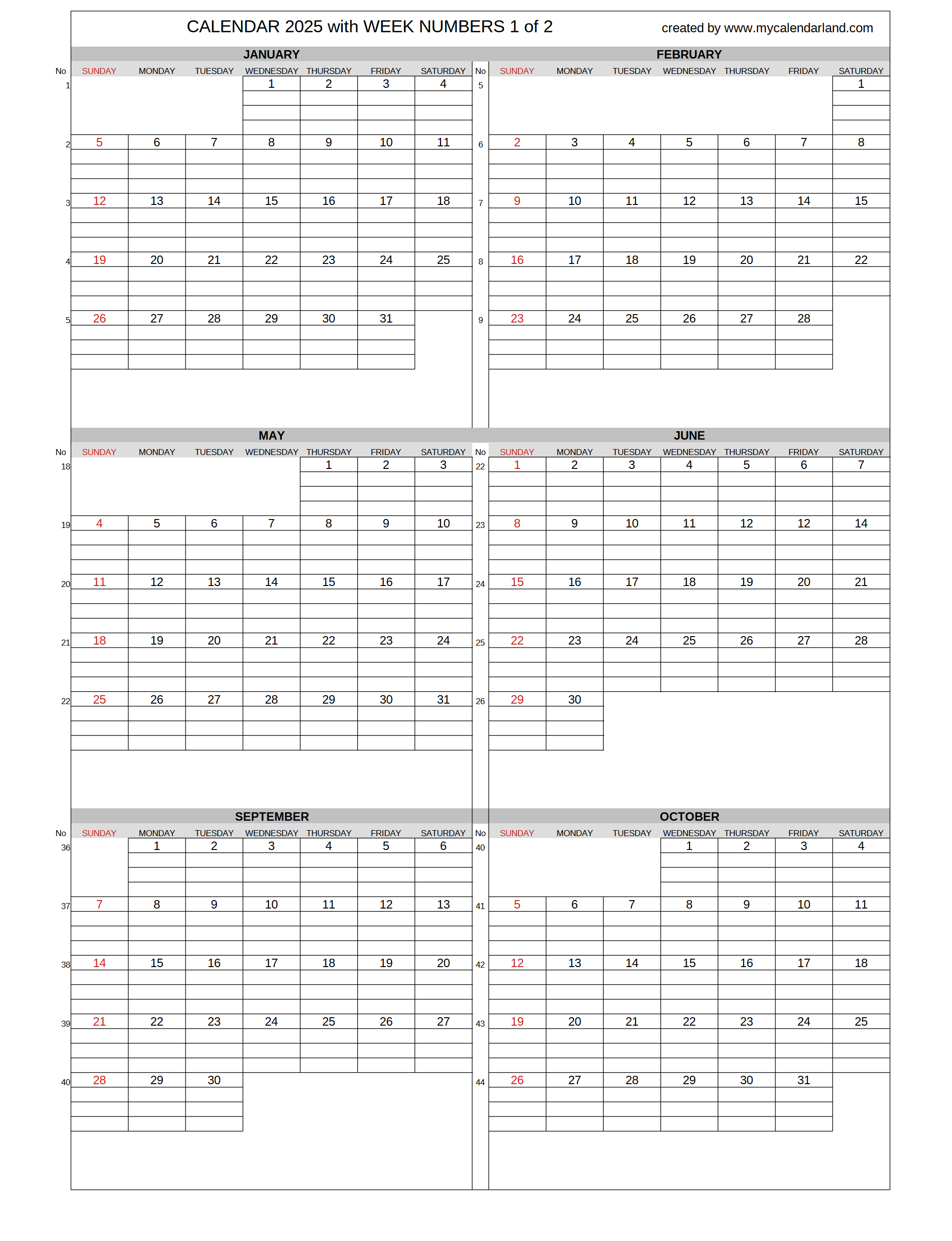 Calendars Free Printable