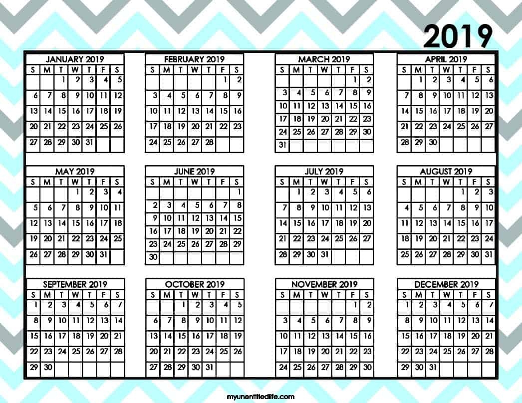 2019 Decorate Your Own Calendar Free Printable