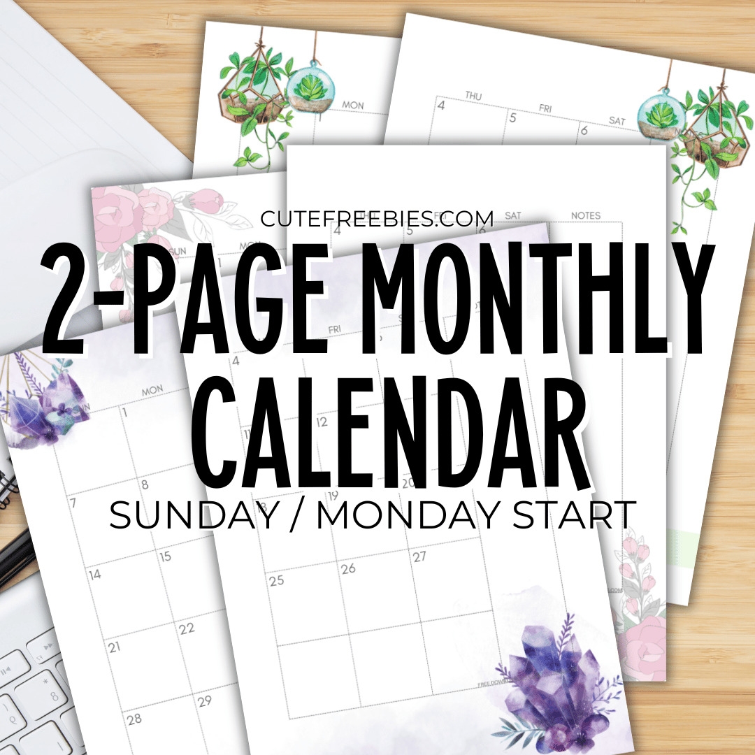 2024 2025 Monthly Calendar Two Page Spread Free Printable Cute Freebies For You 2024 2025 Monthly Calendar Two Page Spread Free Printable Cute Freebies For You
