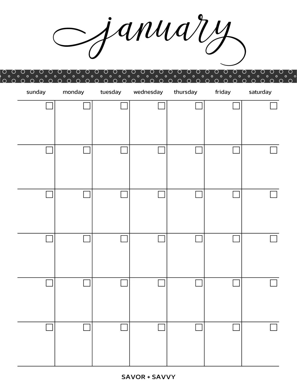 2024 Yearly Calendar Printable Savor Savvy