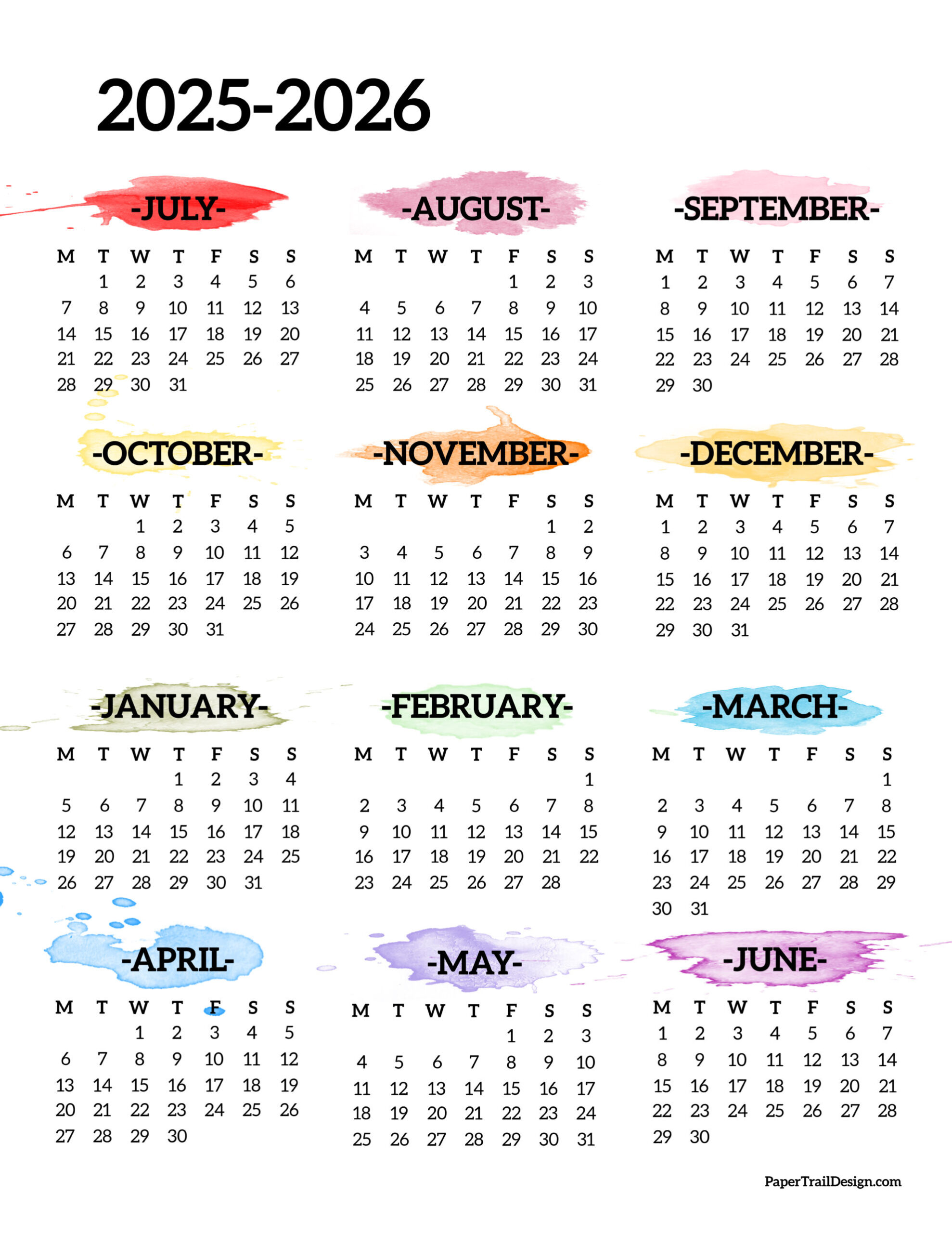 At A Glance Printable Calendar 2025 At A Glance Printable Calendar 2025