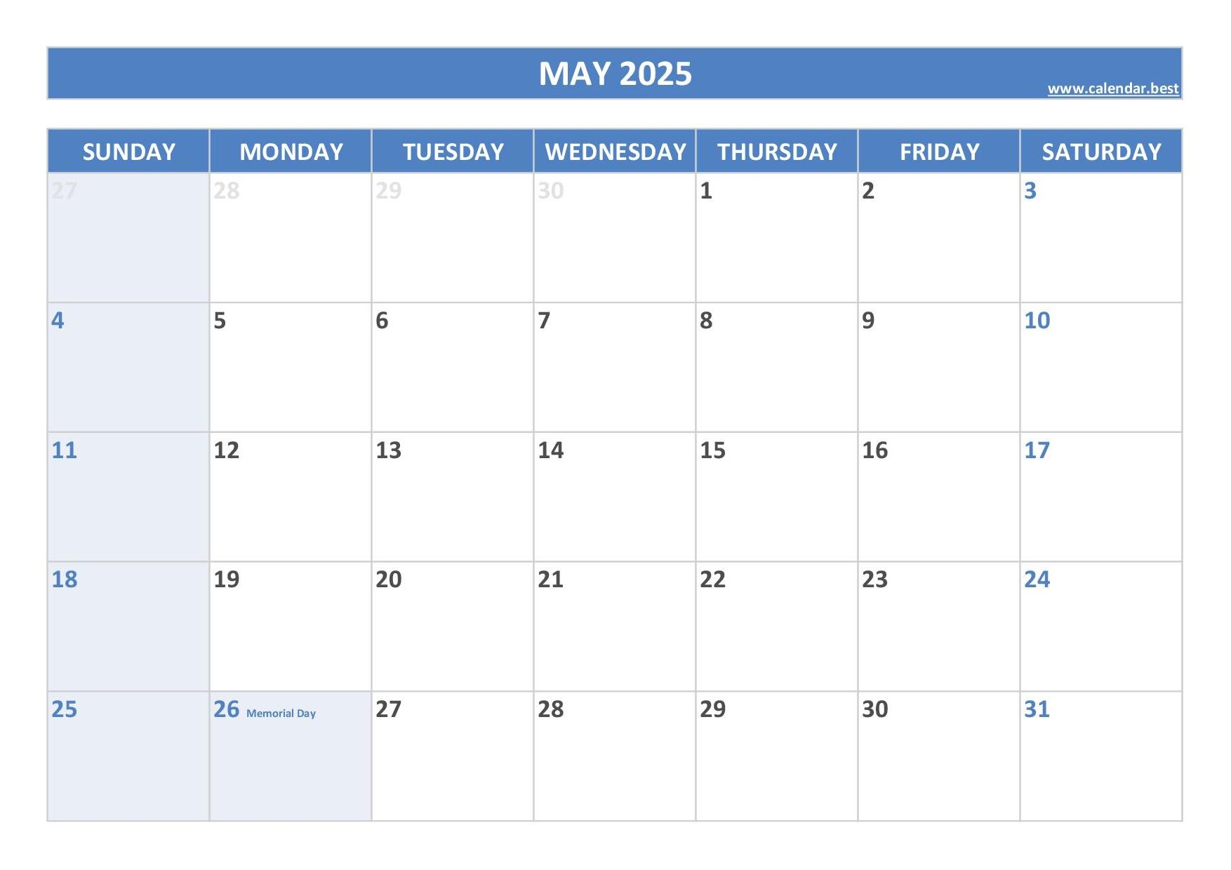 2025 Printable Yearly Calendar With Holidays
