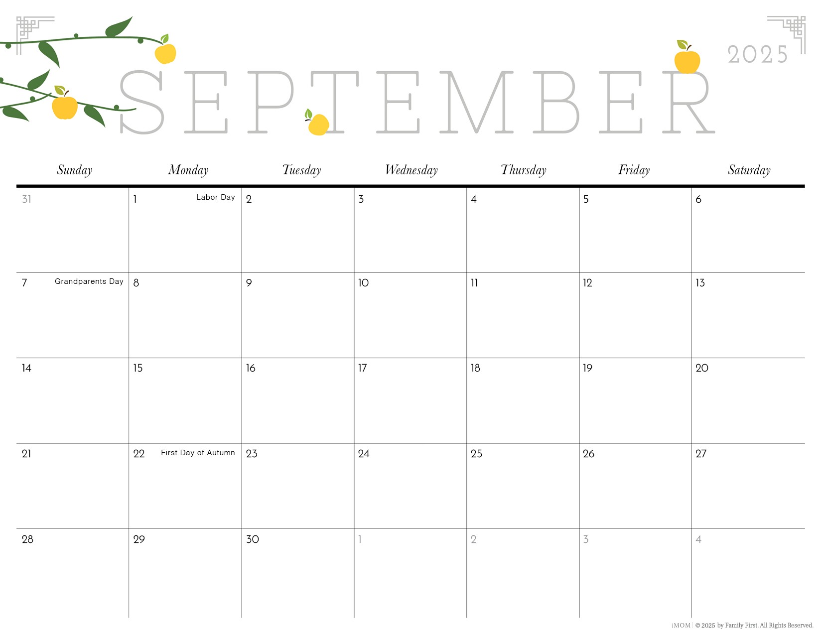 2025 Calendar Months Printable 2025 Calendar Months Printable
