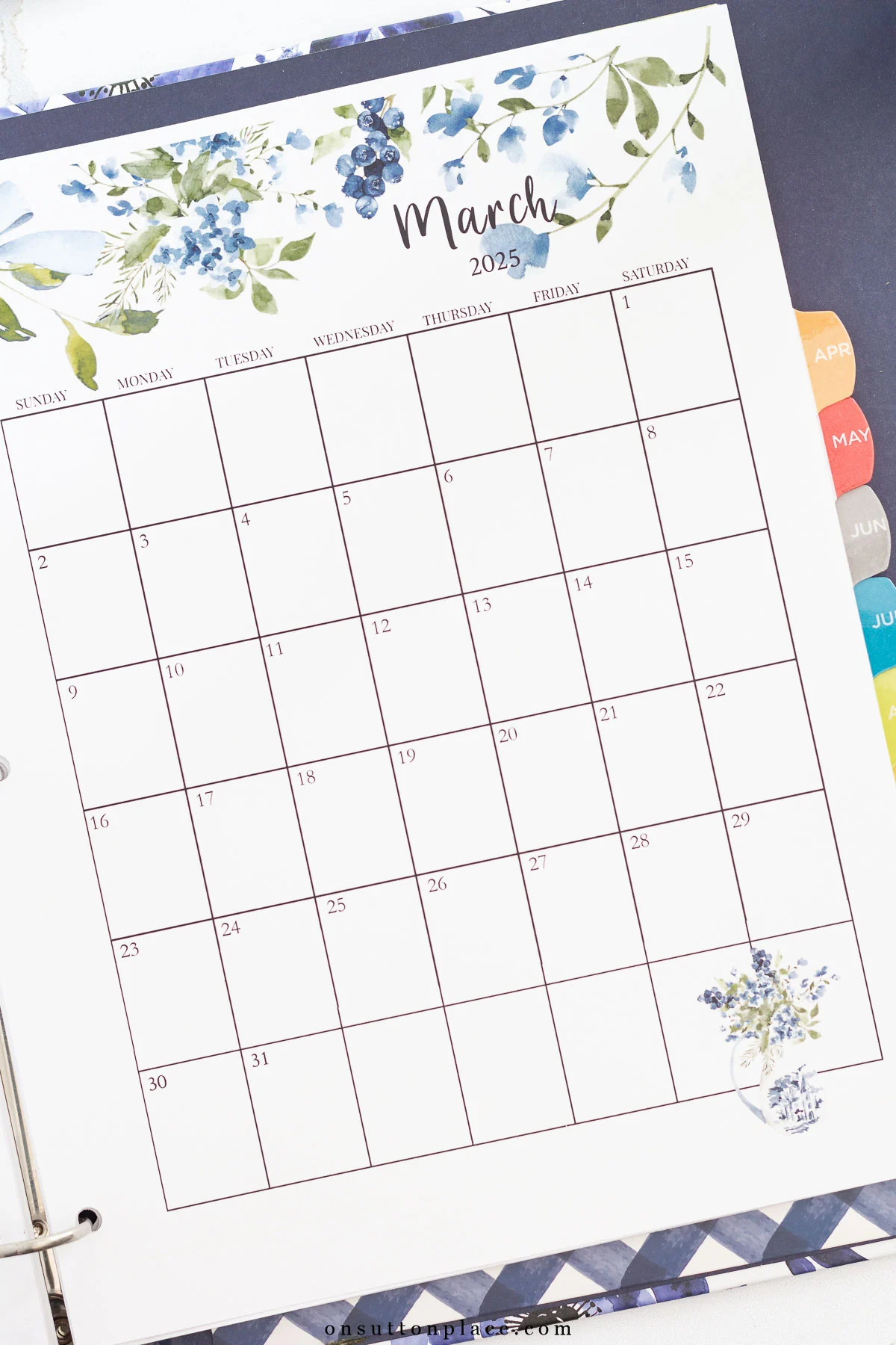 2025 Free Printable Calendar With Planner Pages On Sutton Place